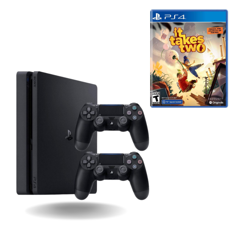 Playstation 4 (PS4) Slim 1TB Juodas + papildomas pultelis + It Takes Two