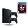 Playstation 4 (PS4) Slim 500GB Juodas + papildomas pultelis + Gran Turismo Sport