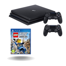 Playstation 4 (PS4) Pro 1TB Juodas + papildomas pultelis + Lego City Undercover