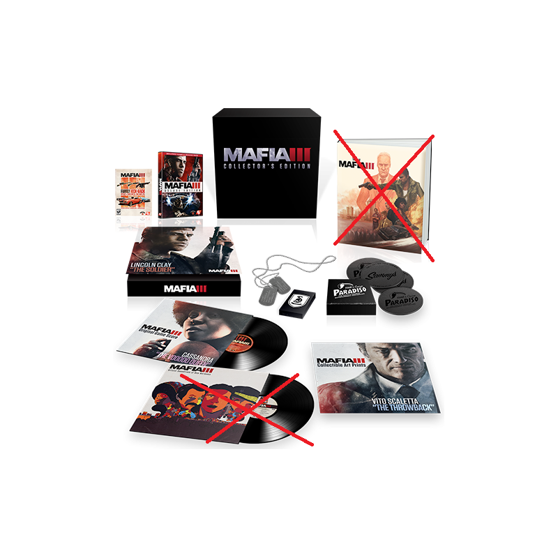 MAFIA III COLLECTORS EDITION kolekcinė dėžė su priedais