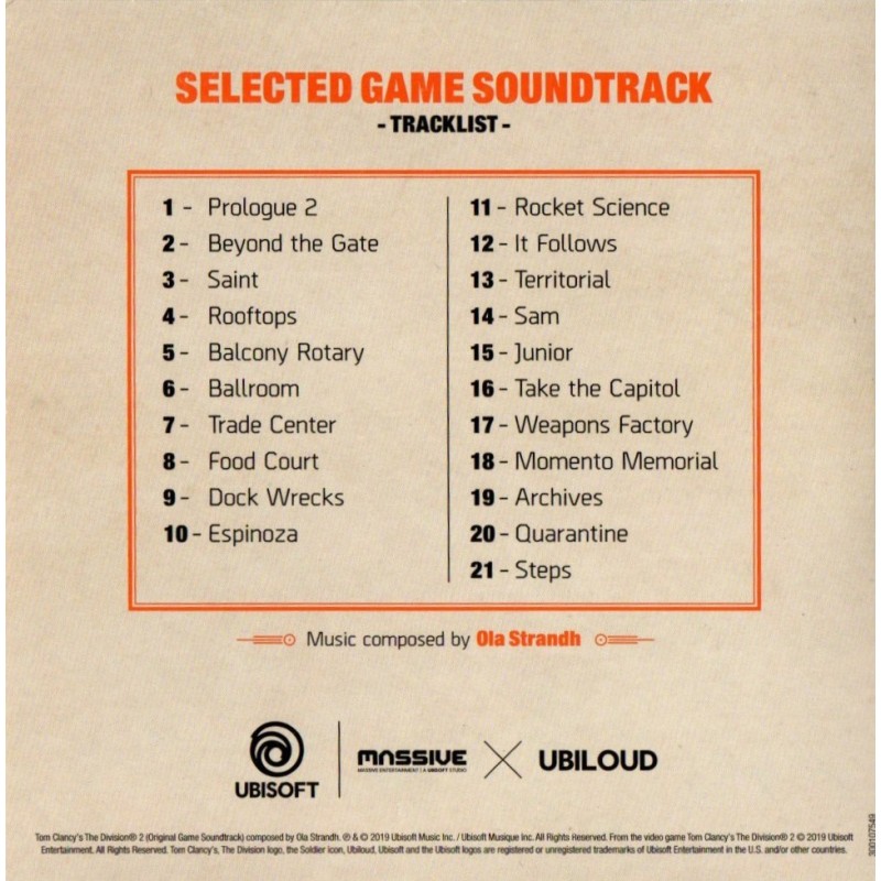 Tom Clancy's The Division 2 Selected Game Soundtrack