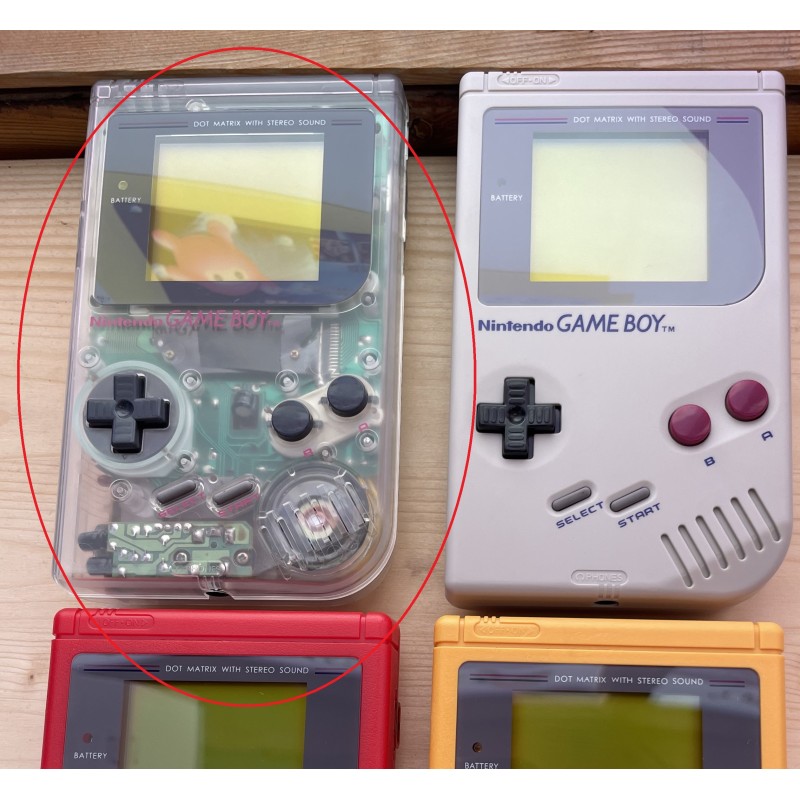 Nintendo Gameboy Original konsolė, Transparent (Būklė - puiki)
