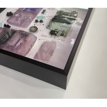 Nintendo Gameboy Original Console Display Photo Frame. Konsolės schema rėmelyje