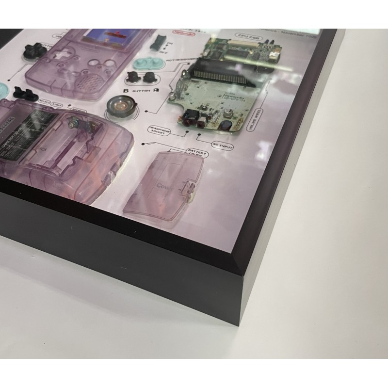 Nintendo Gameboy Original Console Display Photo Frame. Konsolės schema rėmelyje