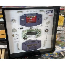 Nintendo Gameboy Advance GBA Console Display Photo Frame. Konsolės schema rėmelyje