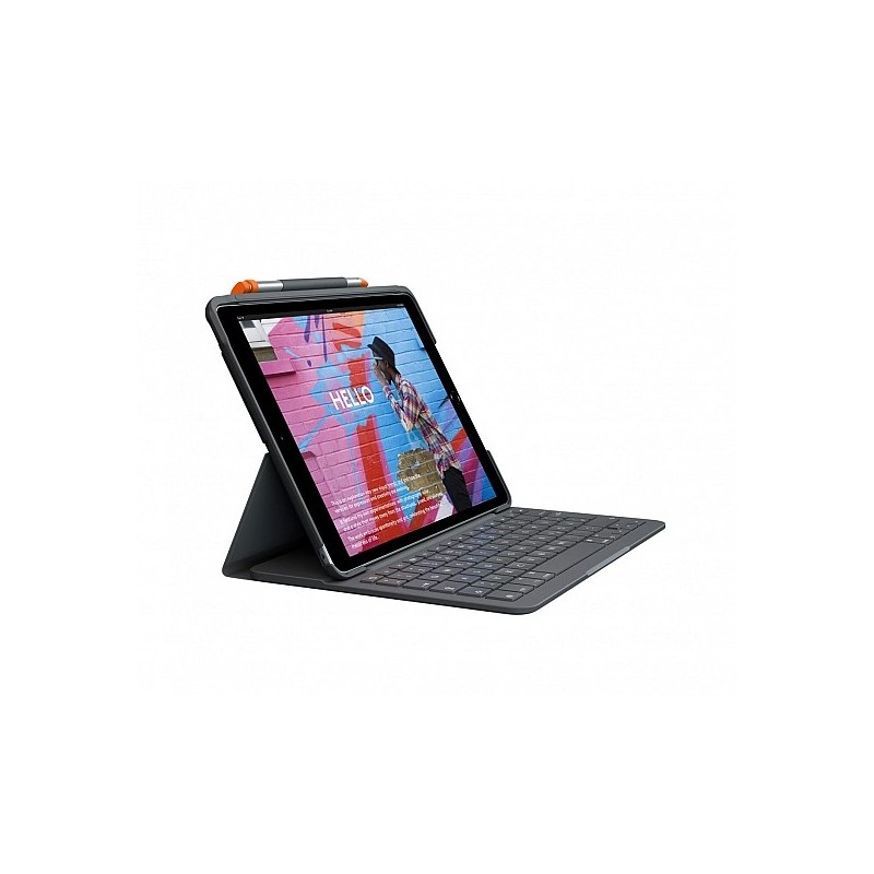 Logitech Slim Folio Bluetooth klaviatūra ir apsauginis dėklas Pilka Logitech Slim Folio for iPad (7th, 8th, & 9th generation)