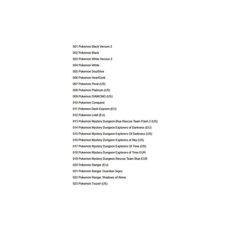 Pokemon 23 in 1 Nintendo DS/2DS/3DS/DSI/2DSXL/3DSXL