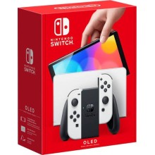 Nintendo Switch OLED konsolė (su baltais Joy-Con), 512GB. Atrišta (su žaidimais viduje). NAUJA